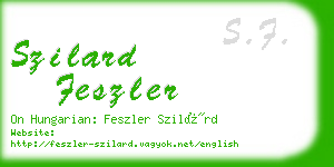 szilard feszler business card